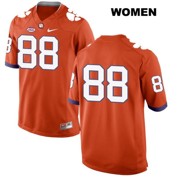 Women's Clemson Tigers #88 Braden Galloway Stitched Orange Authentic Style 2 Nike No Name NCAA College Football Jersey KTQ5546AH